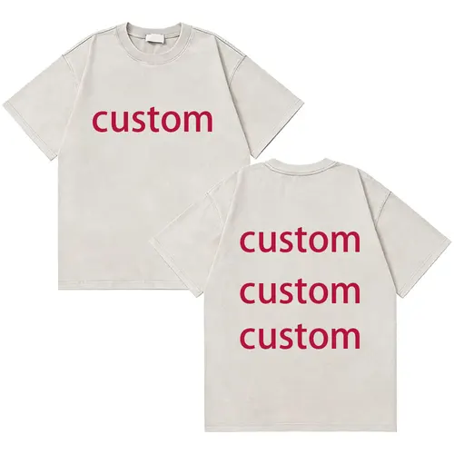 Imagen 2 del producto Camiseta con gráfico Diy personalizado Vintage lavada para hombre, camisetas de manga corta de gran tamaño Vintage, ropa de calle de rapero, camiseta informal de Hip Hop para hombre