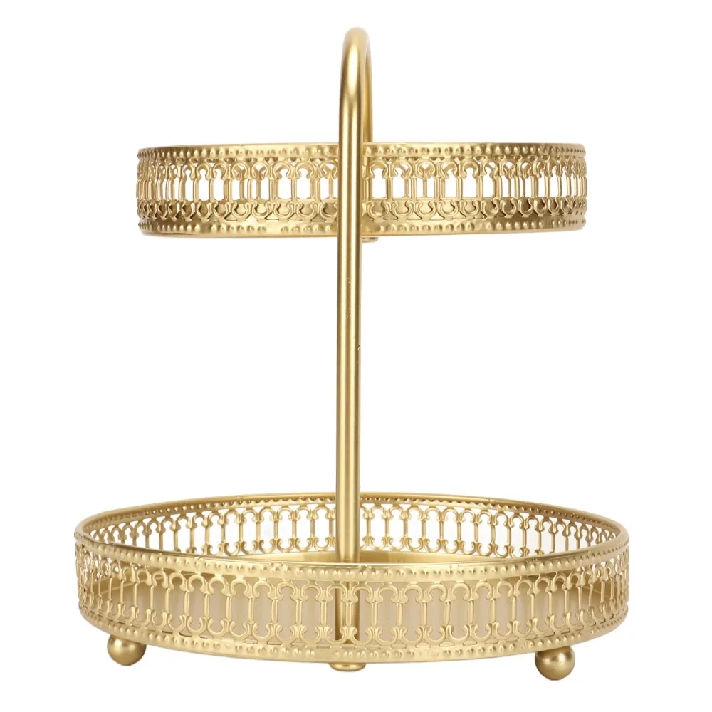 4pcs Fruit Bowls 2 Tier 2 Tier Fruit Tray Gold Countertop 2 Tier Cupcake Stand Metal Fruit Stand Organizer For Home Kitchen