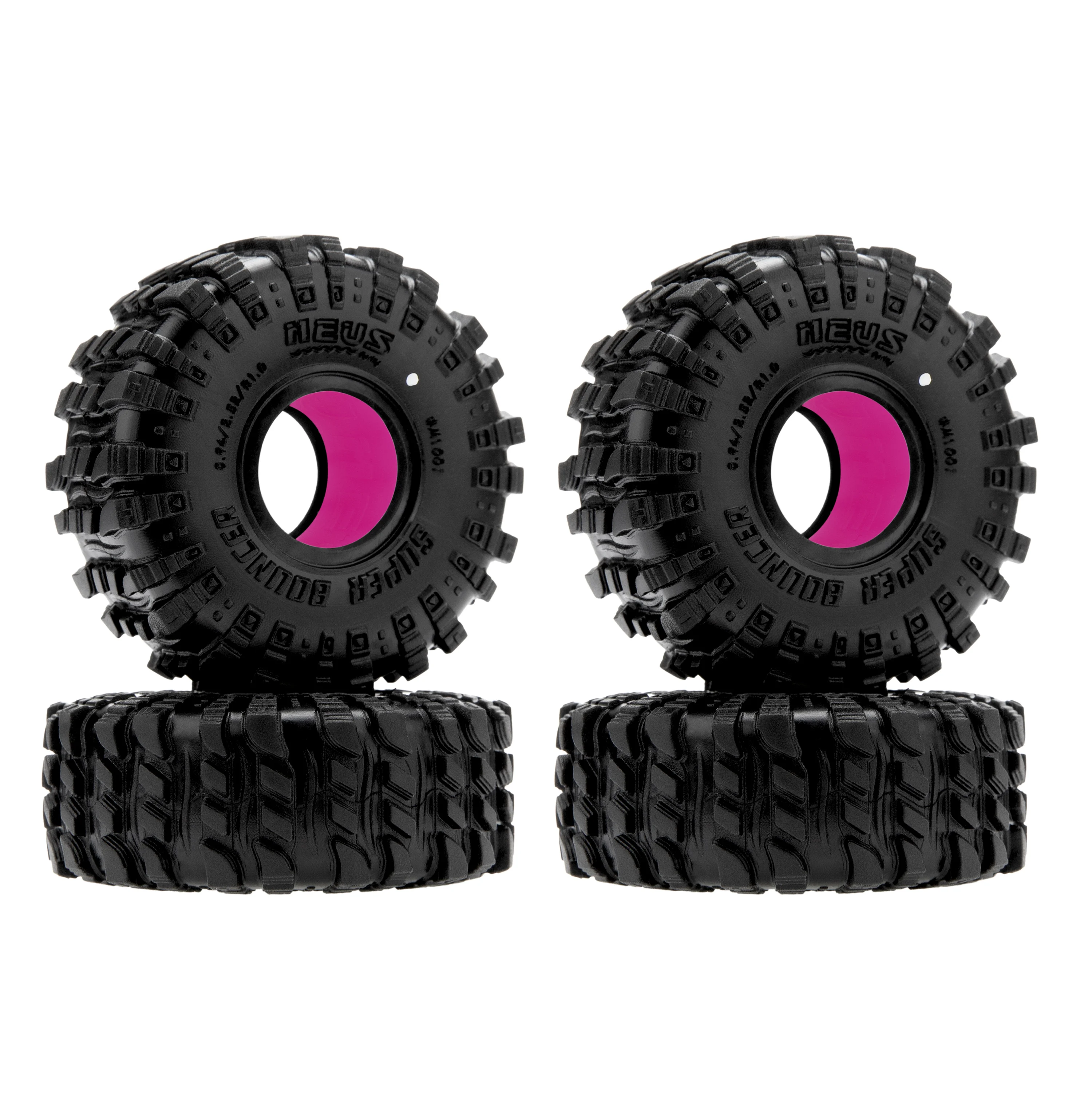 Neumáticos MEUS Racing MS6 Super Bouncer e Insertos de Goma de Silicona Super Suave para Vehículos RC 1/18 TRX4M 1/24 SCX24 FCX24 AX24