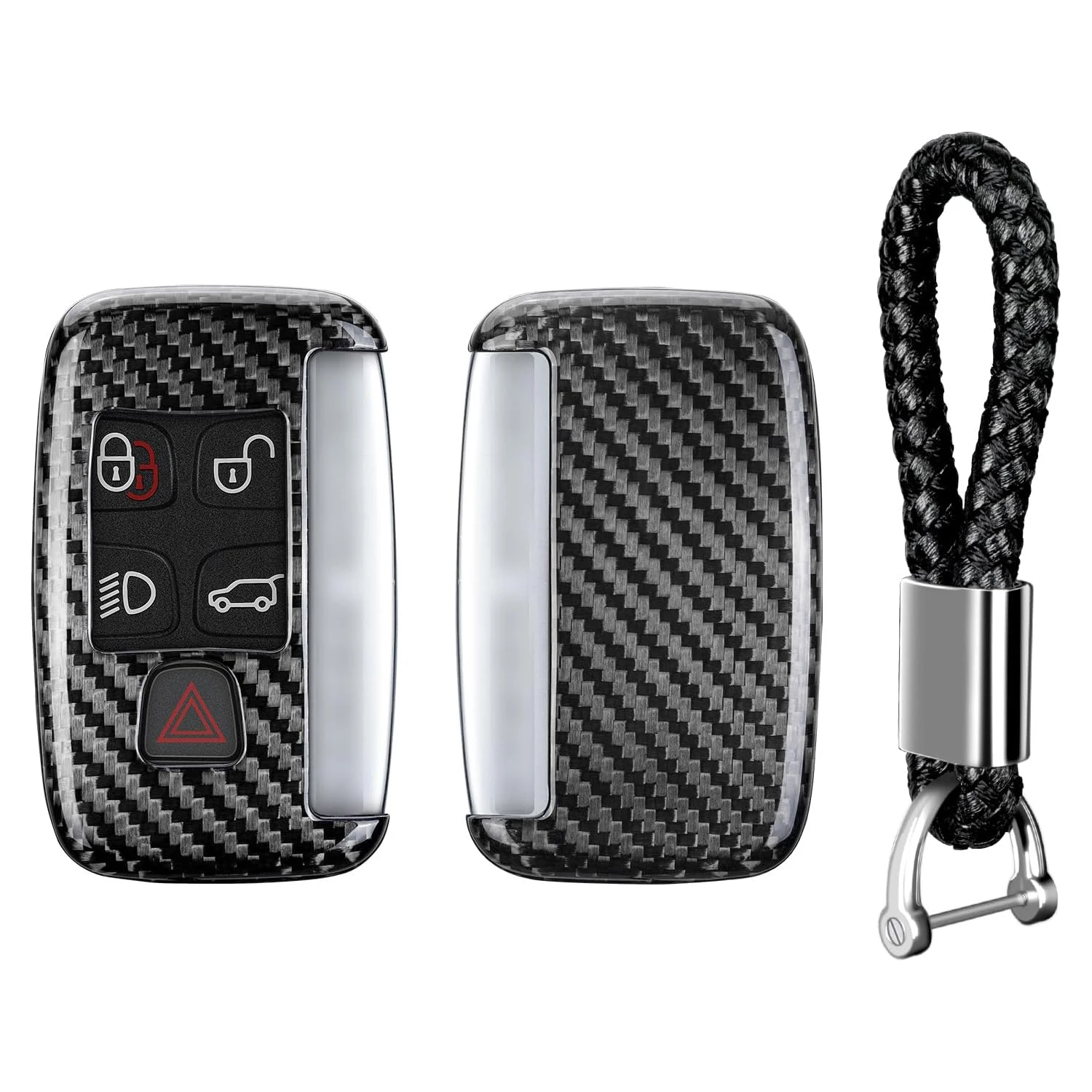 For Land Rover Key Cover,  Carbon Fiber Key Shell for Jaguar F-Type E-Pace F-Pace XE XF XJ, for Range Rover Sport Dsicovery LR4