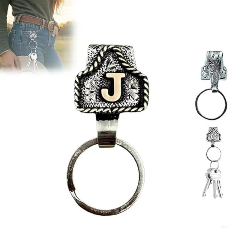 

39BC Western Cowboy Letter Letter Caychain, винтажная буква ручной работы A-zi Начальный клип для ключей, личность металлической