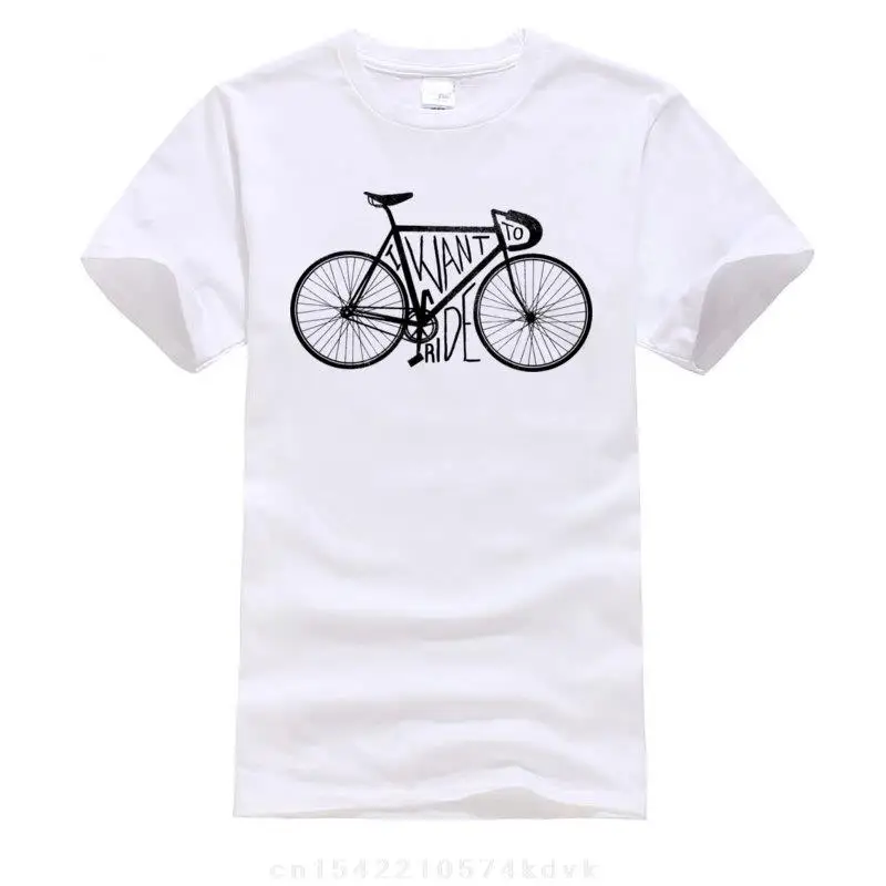 Bikecycle Cycle Men's Blue Tshirt Biker I Want to Ride Mens Discount Tops Shirt Crew Neck Comfortable Short Sleeve Tops T Shirt