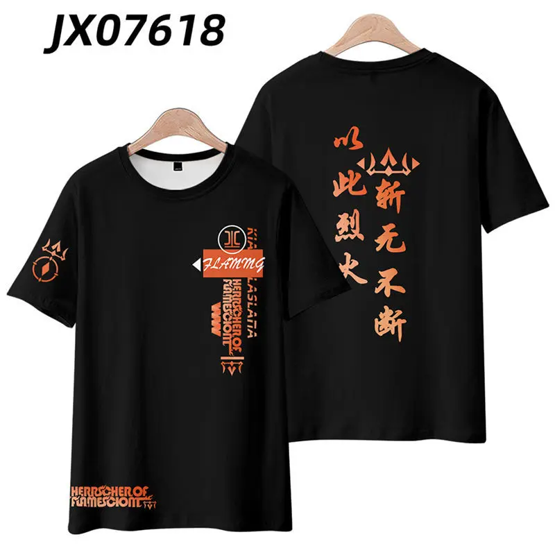 Nadruk 3D Honkai Impact 3 Herrscher Flamescion Kiana Kaslana T Shirt kobiety mężczyźni z krótkim rękawem śmieszna koszulka koszulki z nadrukami Cosplay