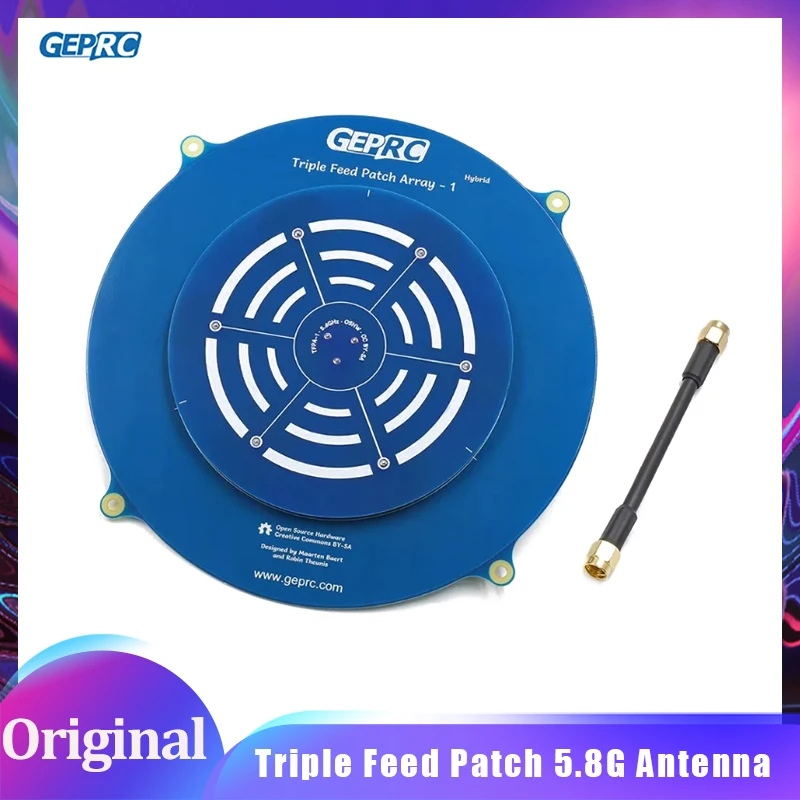 

Патч-массив GEPRC с тройной подачей, круговополяризованная антенна 5,8G для дрона, радиоуправляемого дрона, передающее видео VTX