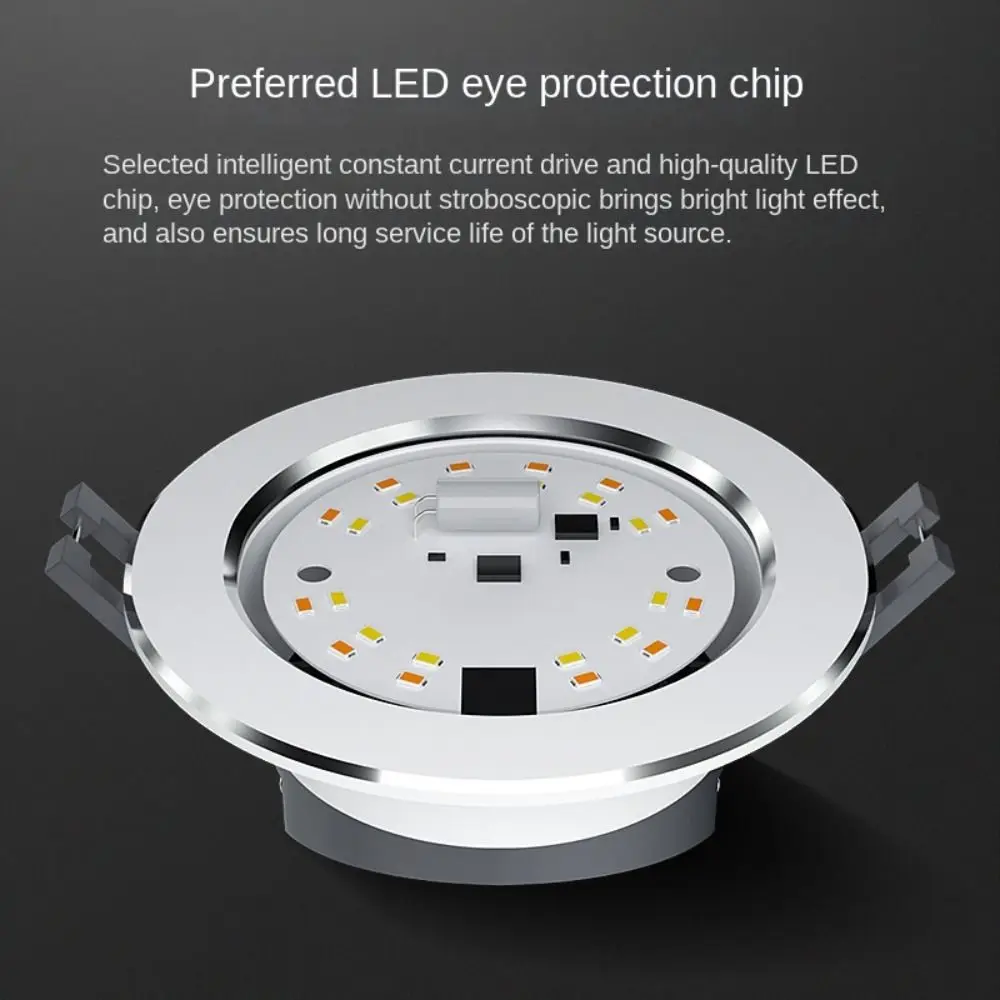 Small Recessed LED Downlight Spot Light Tricolor Dimmable Down Lights 5W 7W Anti Glare Ceiling Spot Lights Living room