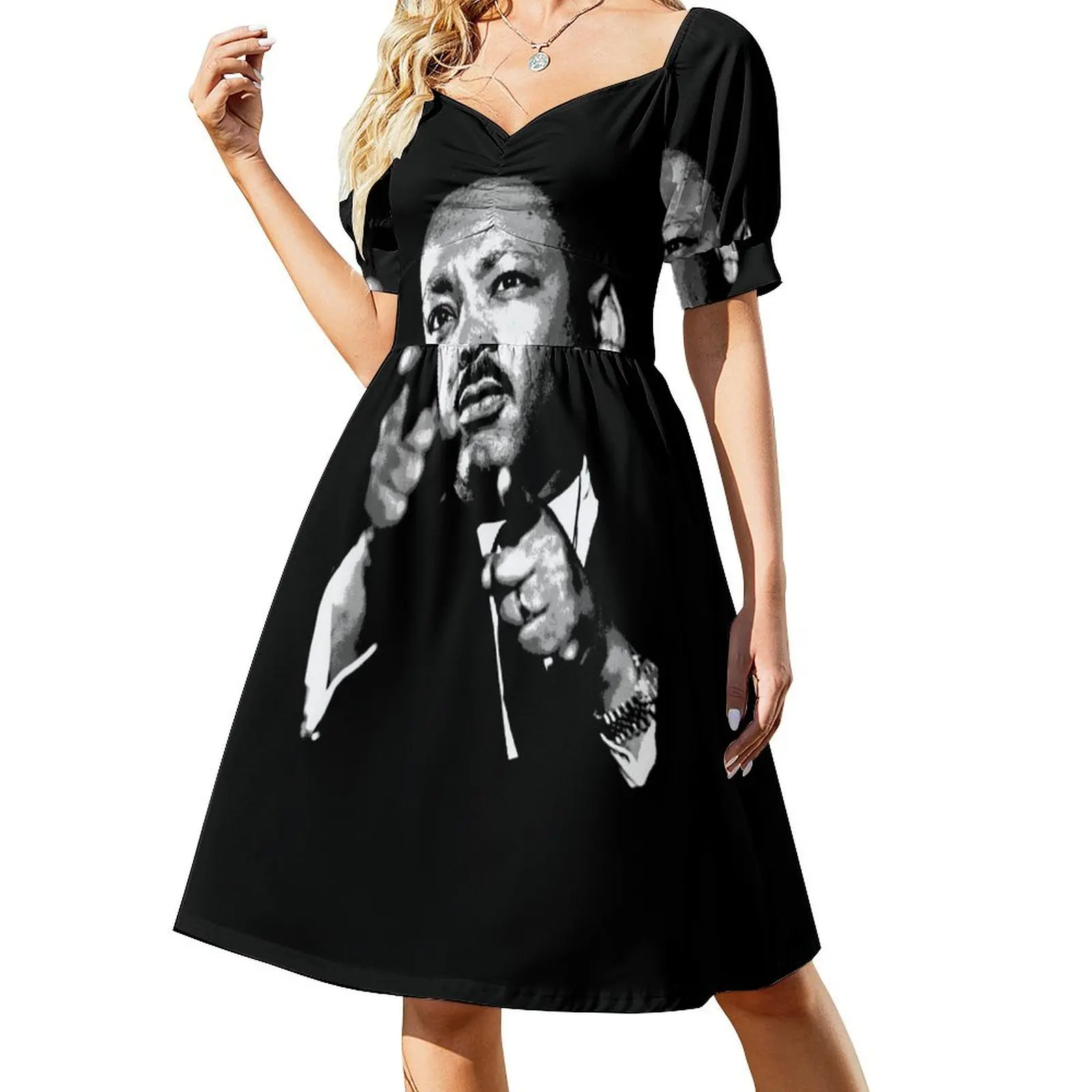 

Martin Luther King - Portrait Short-Sleeved Dress Evening dresses elegant party dress for women 2025 elegant dresses plus sizes