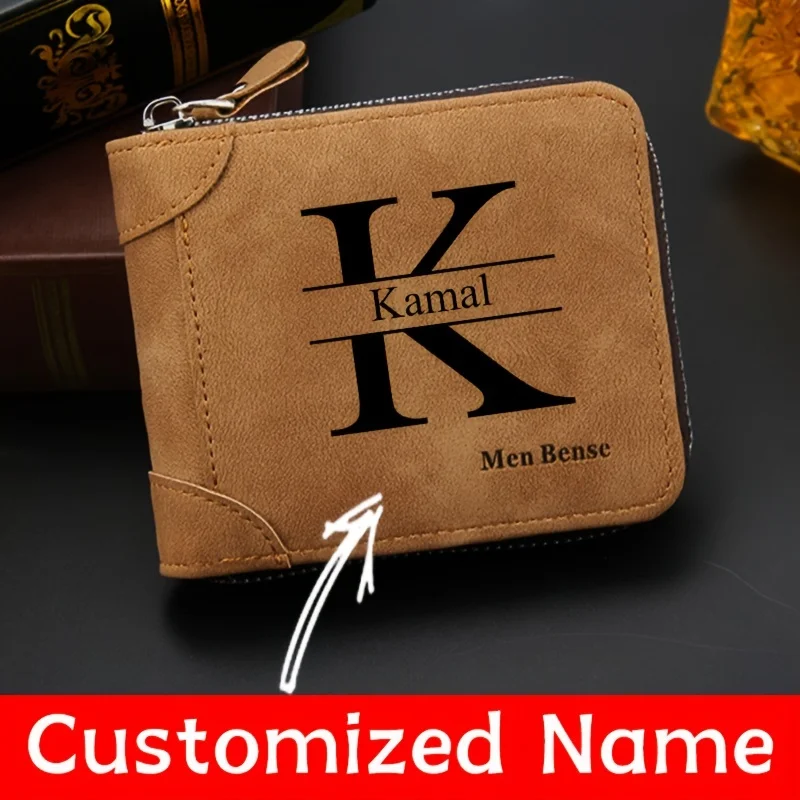 Name Customized Men's Wallet, Fashion Frosted Men's, Multi-card Slot Coin Purse, Simple Gift for Classmates, Boyfriend, Husband