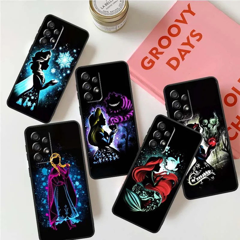 Custodia Per Telefono Princess Beautiful Per Samsung A60 A52S A42 A35 A34 A33 A32 A25 A23 A04 A03 Note 20 10 Ultra 5G Nera-image