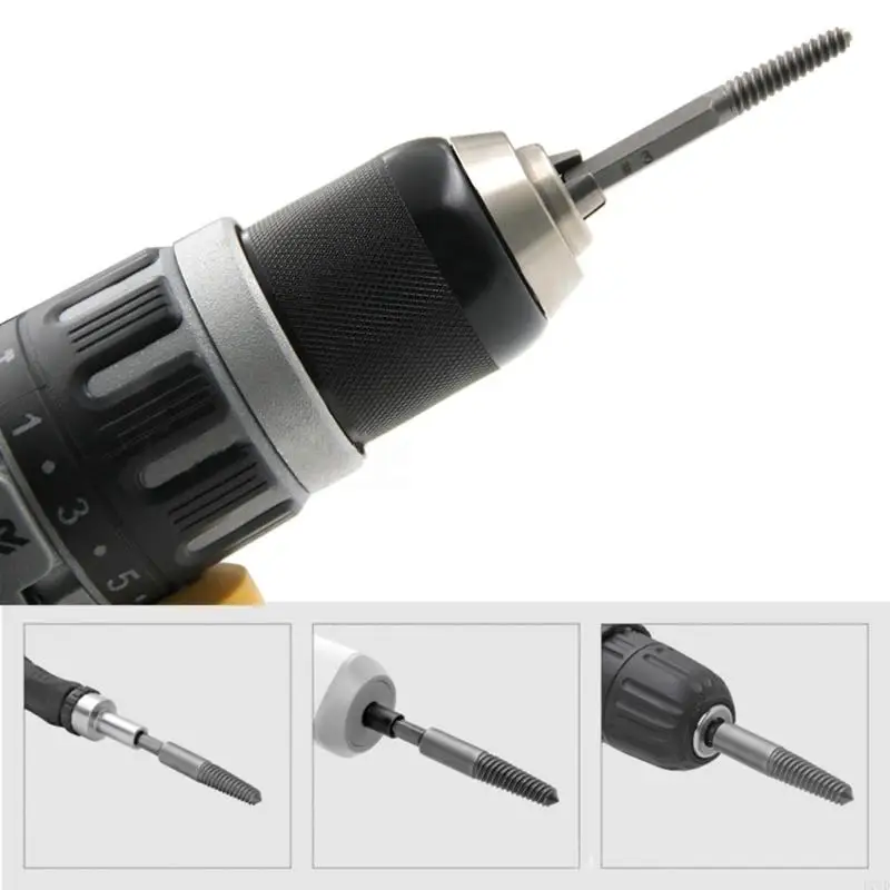 E7CD Screw Extractor and Twist Drill Bit Set Easy Out Screw Extractor for Remove Damaged Screws Reverse Drill Bit Extractor