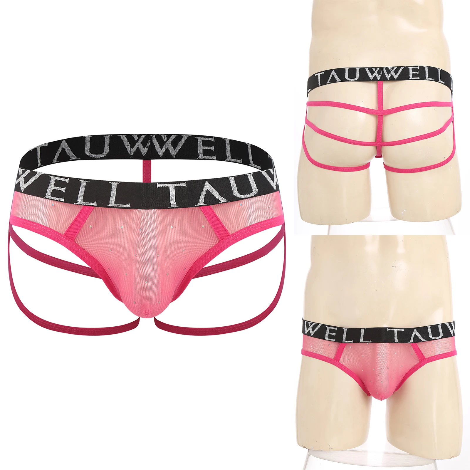 الرجال سيسي مفتوحة بعقب شبكة ثونغ حزام مطاط الانتفاخ الحقيبة تظهر بعقب T-الظهر حزام رياضي ملخصات الملابس الداخلية لملابس النوم المثيرة #3