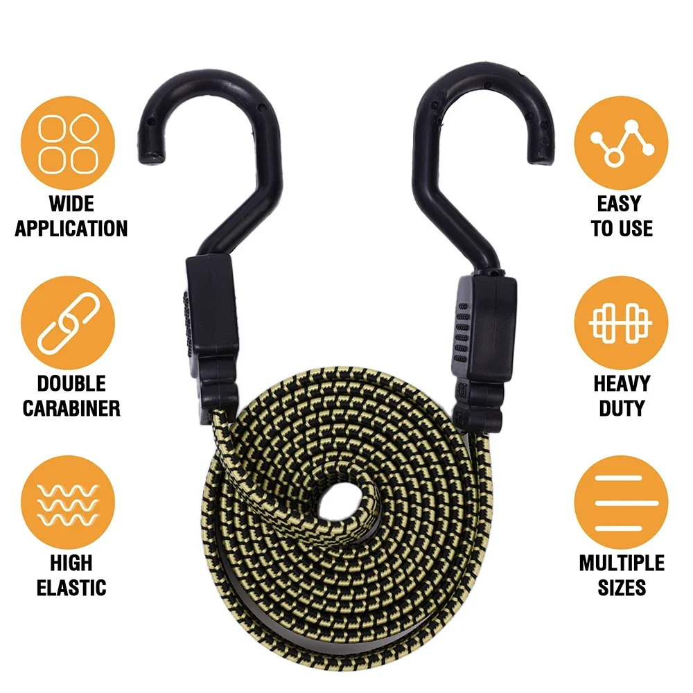 Neue elastische Gummischnur mit Haken für Gepäck, Fahrräder, Dachgepäckträger, Befestigungsband, Haken, Autozubehör – Detail 8