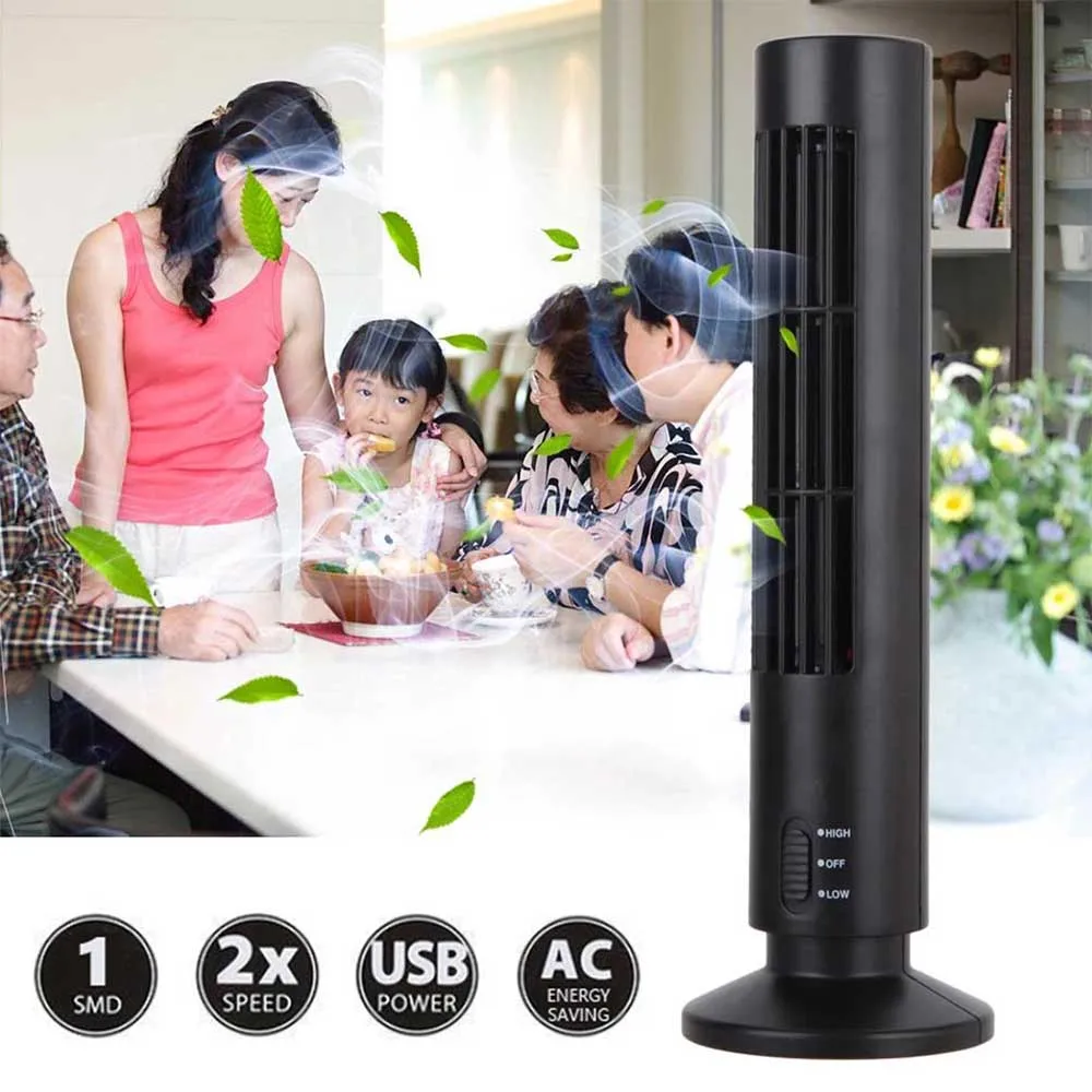 Ar Condicionado Cooling Vertical, Bladesess Desk, Desktop Mute Tower, Ventilador USB, Completo para Home Office