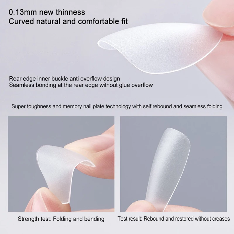 100pcs สั้นอัลมอนด์ Frosted CLEAR เล็บปลอมที่สมบูรณ์แบบสําหรับเล็บและ Salon Extensions เหมาะสําหรับออกเดทและสวมใส่ทุกวัน