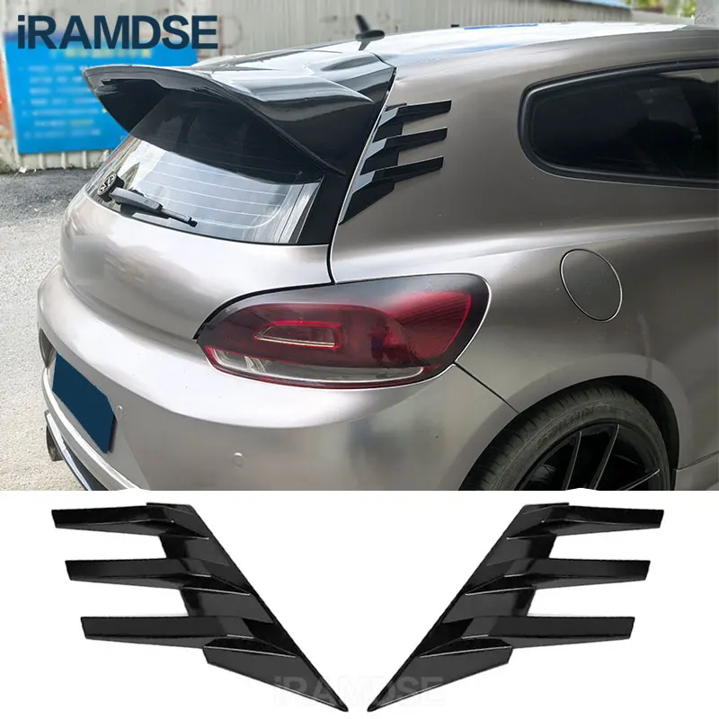 Rear Windshield Side Spoiler for Volkswagen Scirocco Exterior Decorative C Pillar Rear Wing 2009-2017 Carbon Paint Accessories