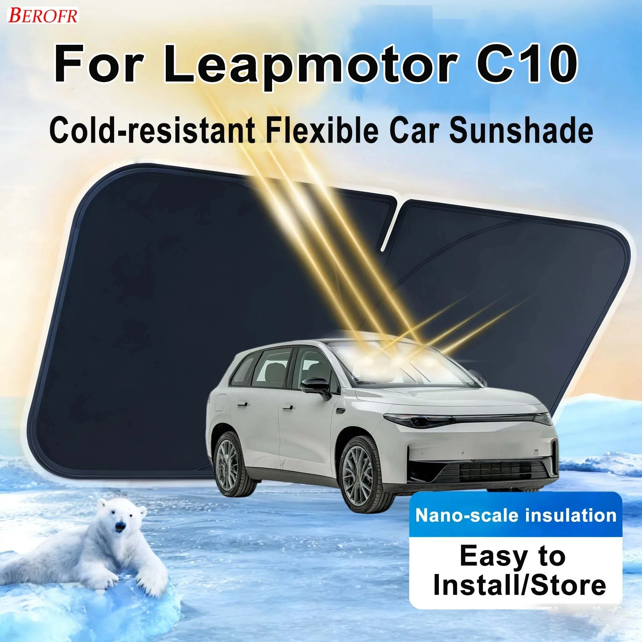 For Leapmotor C10 2024-2026 Car Windshield Sunshade Cover Front Window Sun Shade Heat Insulation Summer Auto Accessories