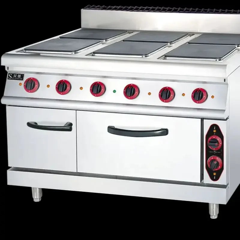 

Commercial Kitchen Equipment Stainless Steel Europe Gas Cooking Range 6 Burner With Gas Oven