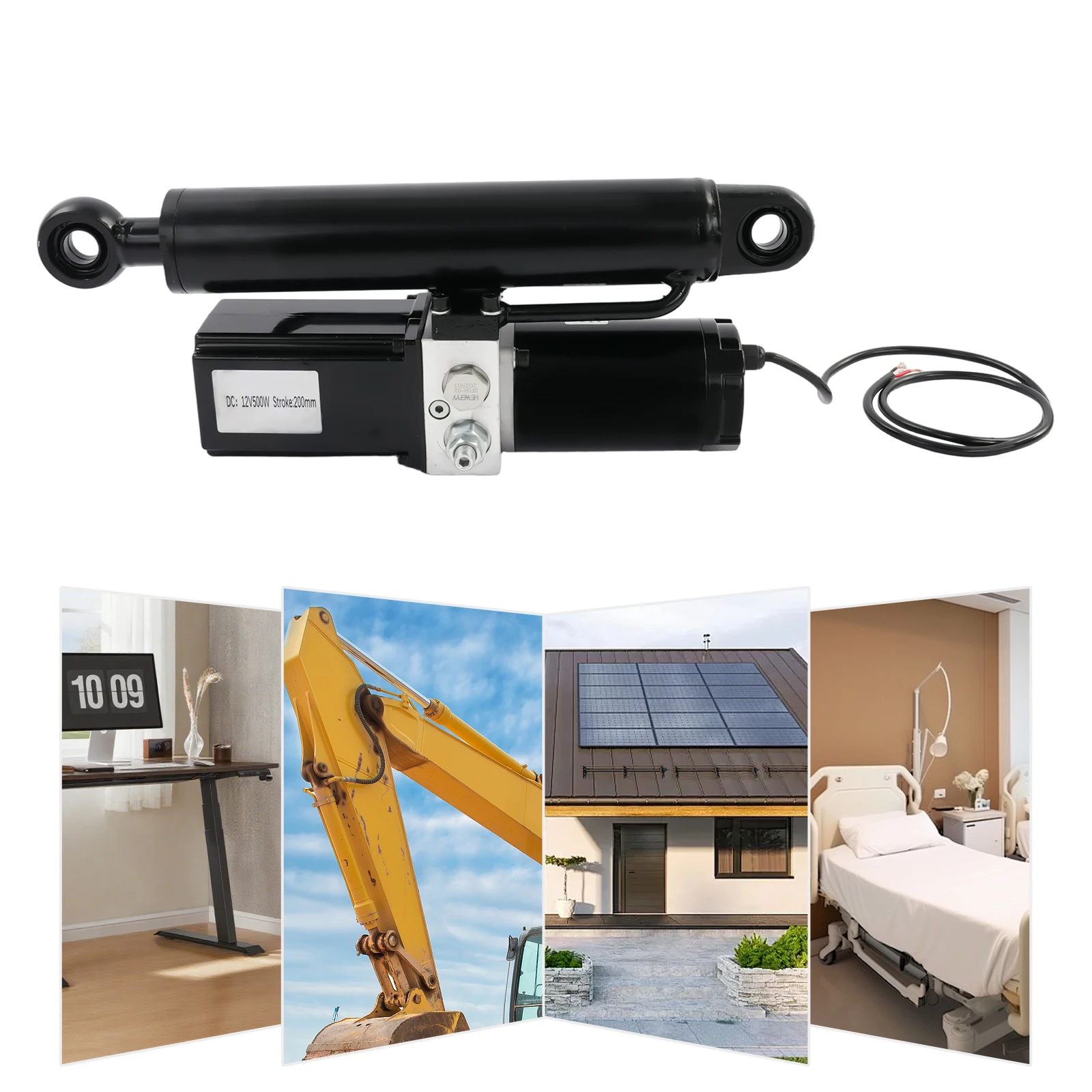 

200mm Stroke 12V Electric Linear Actuator IP55 Electric Hydraulic Actuator DC Motor Drive for Outdoor Lifting Garage Door Opener