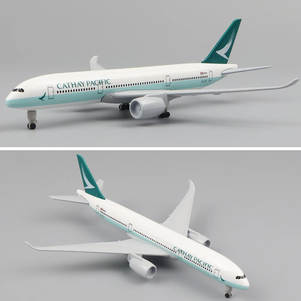 Metalowe samoloty Model 20 Cm 1:400 Cathay A350 materiał ze stopu metali repliki z zestaw do lądowania zabawkami kolekcjonerskie prezent urodzinowy