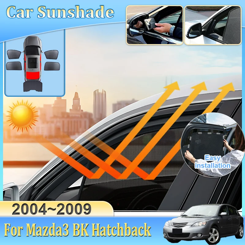 

Солнцезащитный козырек для автомобиля Mazda 3 BK Hatchback 2004-2009, сетчатая шторка на лобовое стекло, защита от УФ-излучения, автомобильные аксессуары