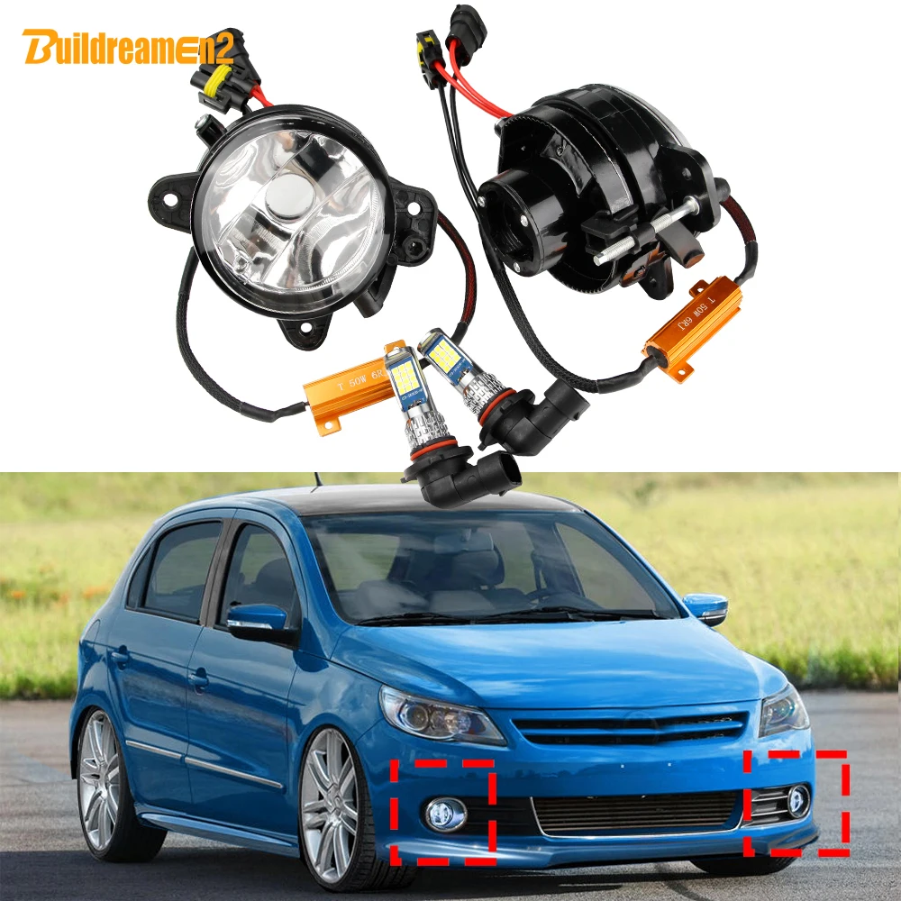 

2 Pieces Car Glass Lens Fog Light Accessories with Canbus Decoder + LED Bulb 9006 For VW Volkswagen Gol G5 2008 2009 2010 2011