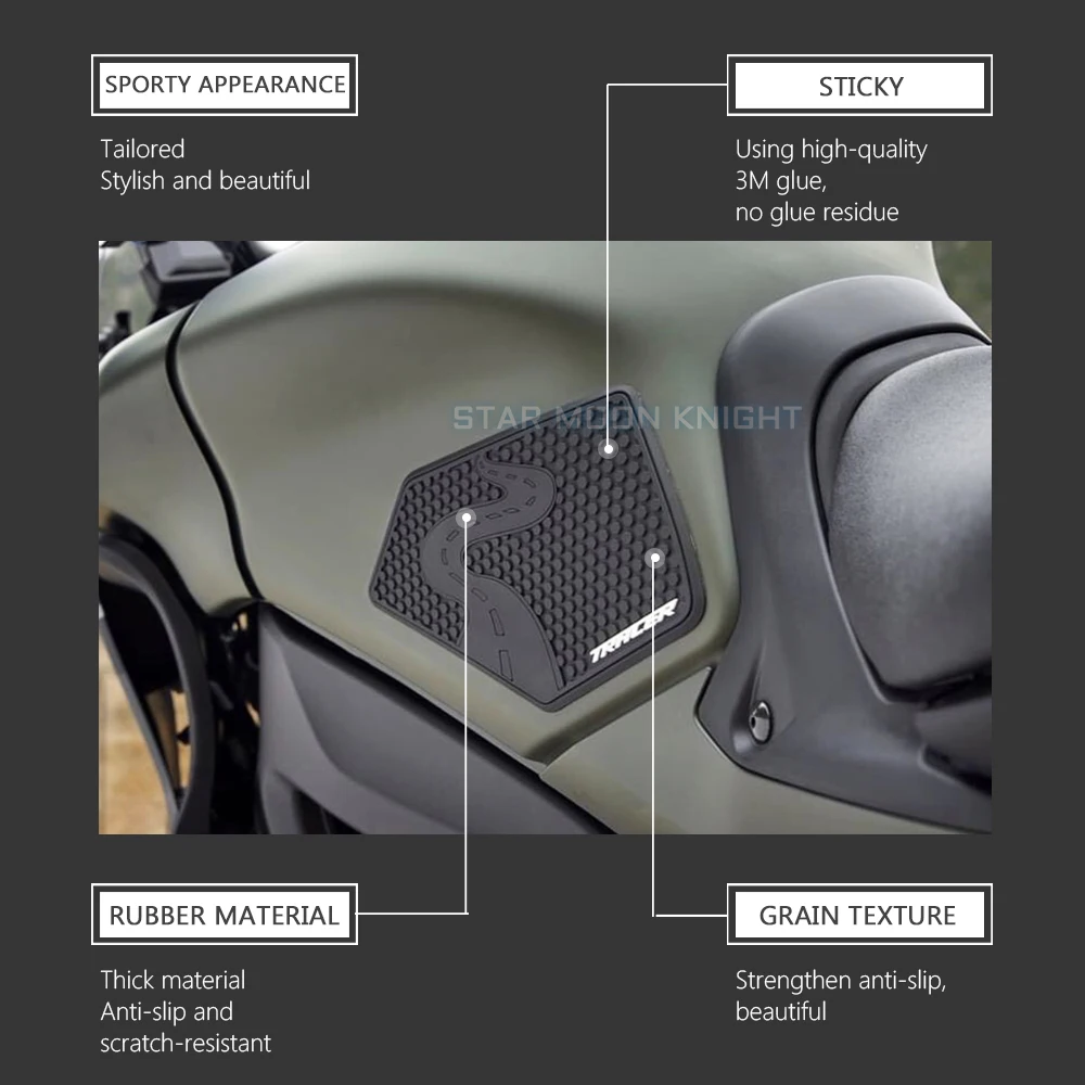 Non-Slip Tank Pad Protector For YAMAHA Tracer 9 TRACER9GT TRACER 9 GT 2021+ Fuel Tank Rubber Stickers Waterproof Anti-Scratch view 4