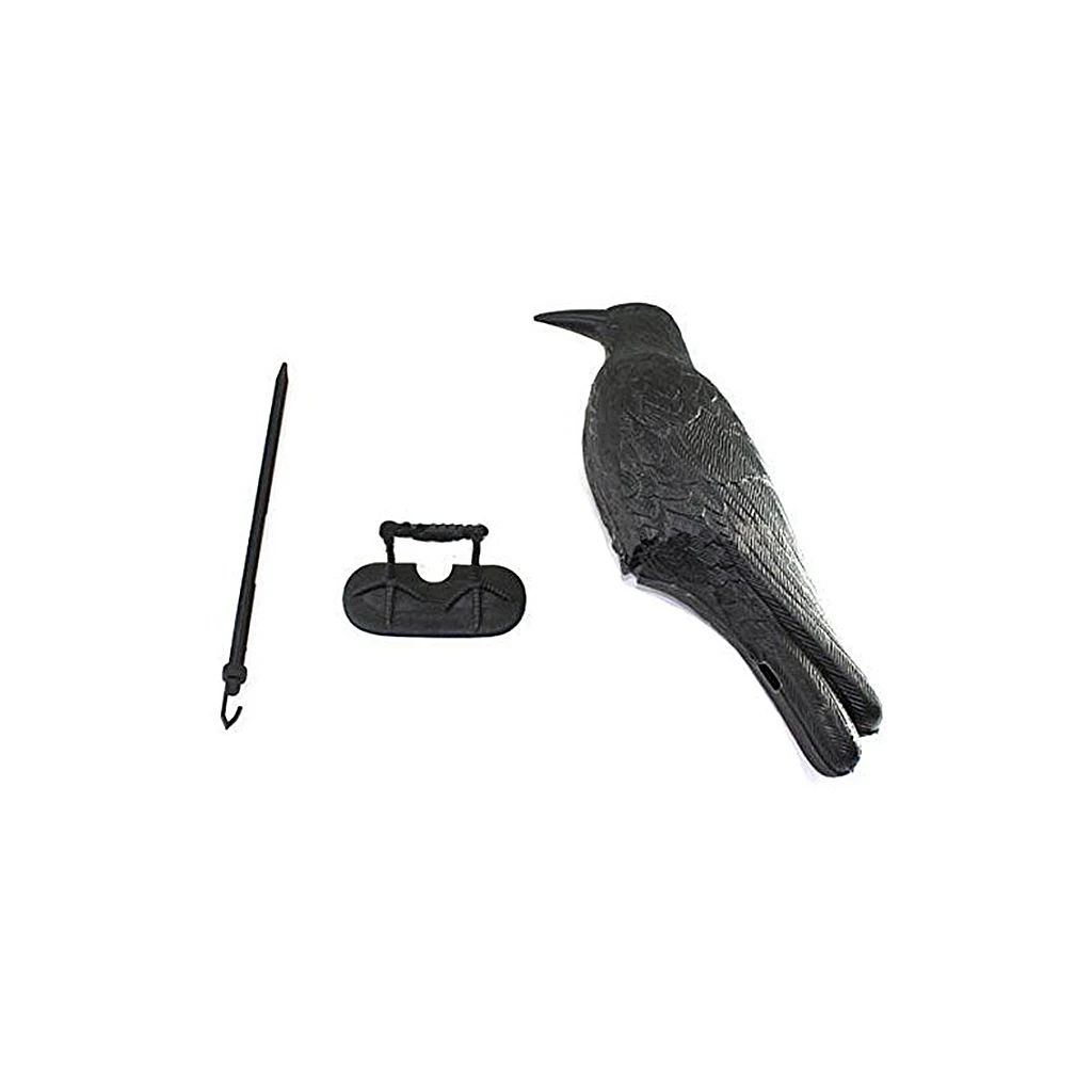 Garden Artificial Black Crow Statue Humane Bird Repellent Outdoor Wildlife Deterrent Halloween Prop for Vegetable Gardens