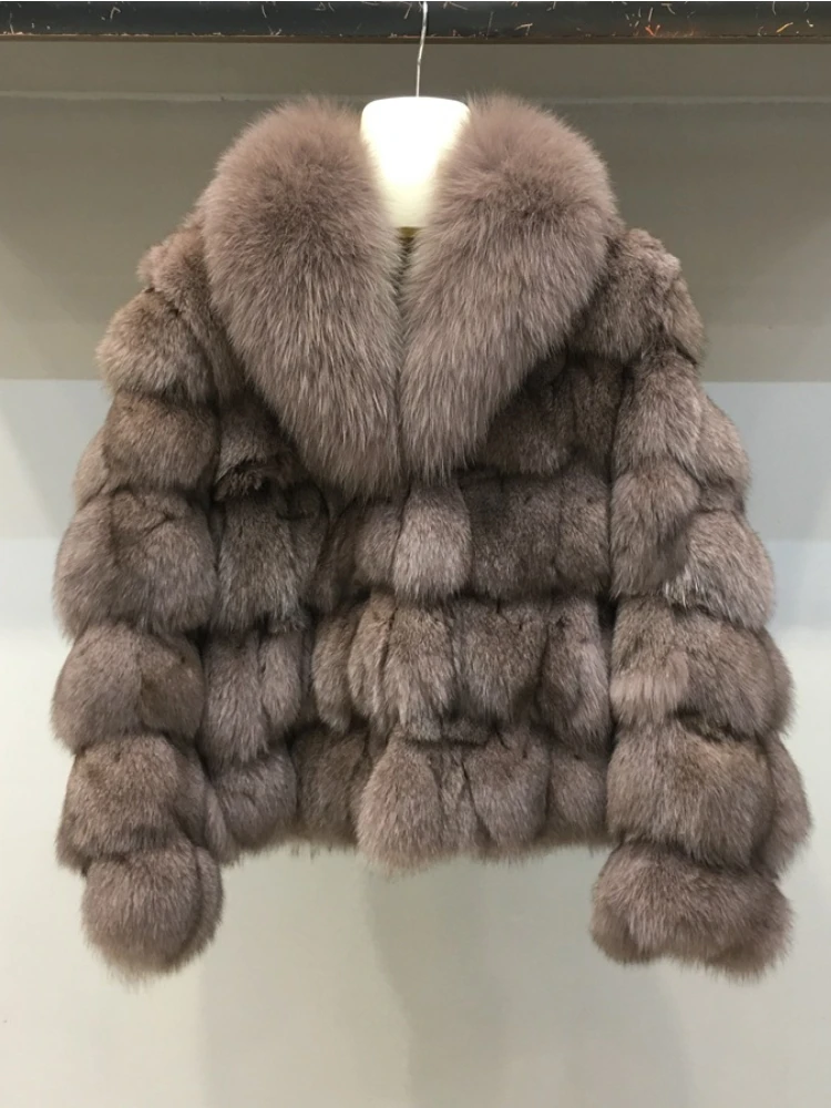 MENINA BONITA 2022เสื้อแจ็คเก็ตสตรีฤดูหนาวจริง Fox ขนสัตว์ธรรมชาติ Fox Fur Collar Outerwear หนาเสื้อแฟชั่น Streetwear