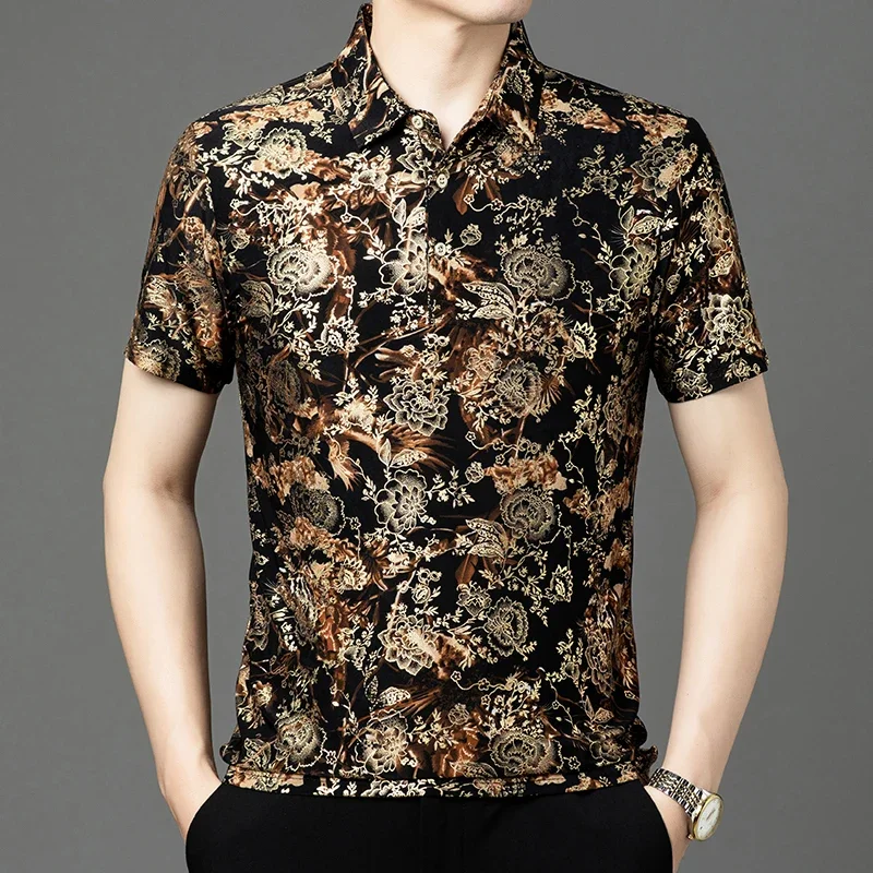 Shirt Short Sleeved Summer Men\'s Thin and Stylish Short Sleeved Shirt Top