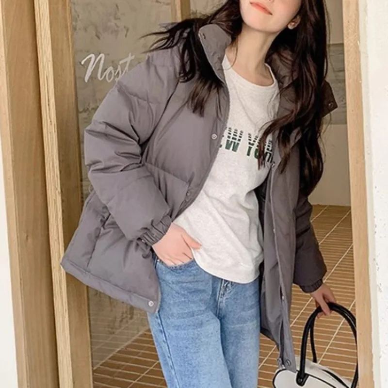 Vrouwen Koreaanse winter donskatoenen jas 2025, nieuwe meisjeskleding, dikke warme jas, modieuze temperament bovenkleding
