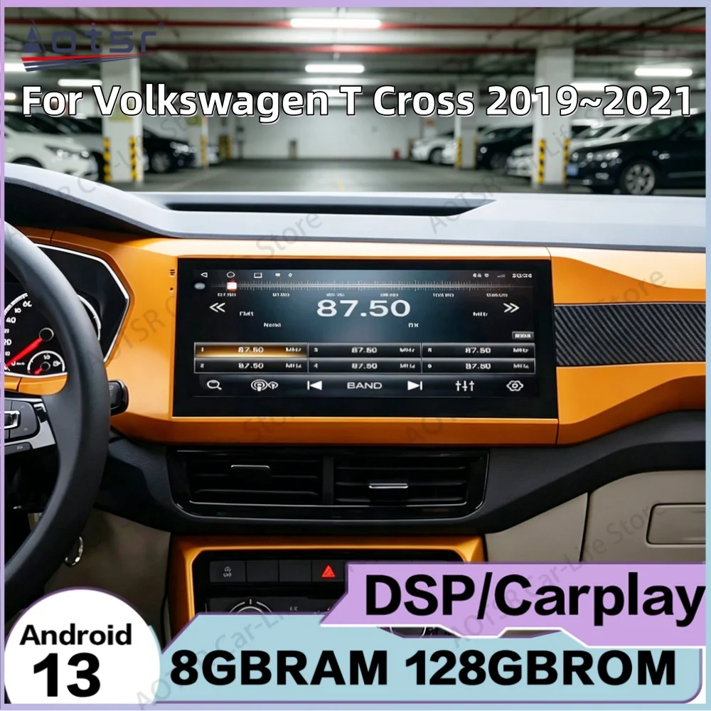 

Автомобильный радиоприемник Android 13 для Volkswagen T Cross 2019~2021, GPS-навигация, аудио-мультимедийный плеер, видеоприемник, стереосистема