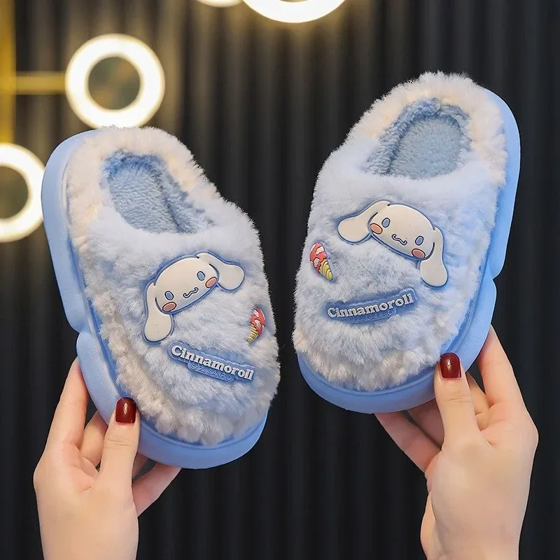 Kawaii Sanrio kuromi My melody cinnamoroll cute creative cartoon children\'s new home fashion versatile non-slip warm slippers