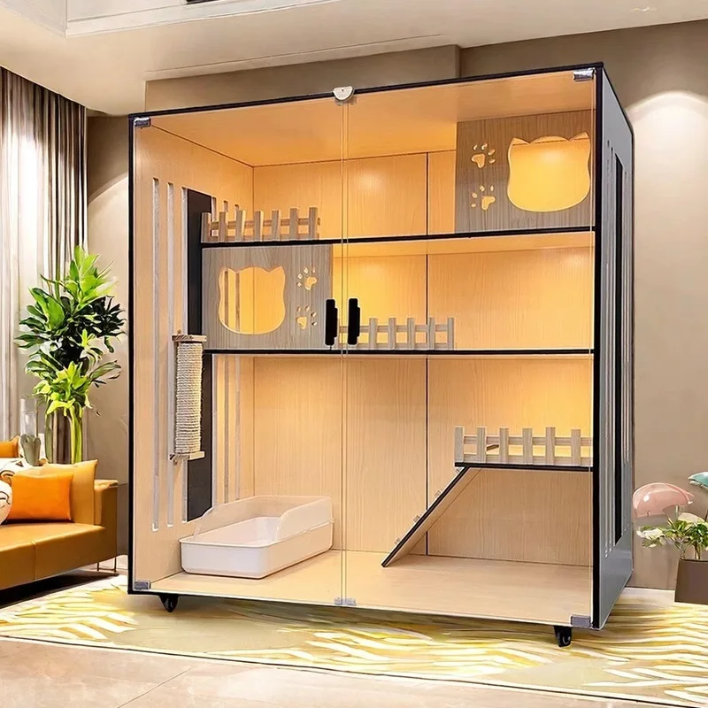 Cat villa,  cage, home  est, pet store, cattery, large free space, one bedroom, one living room, one bathroom,