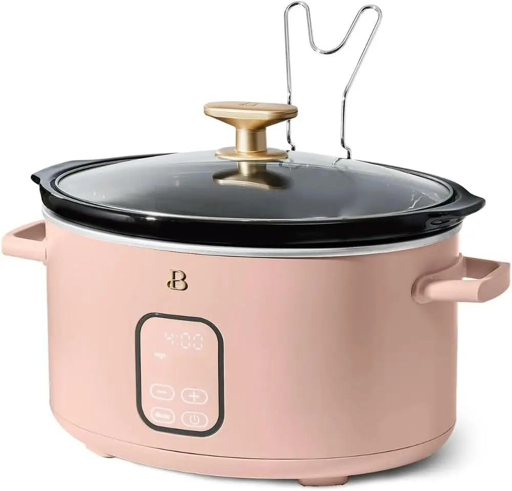 Beautiful 6 Qt Programmable Slow Cooker – Effortless Meals, Stunning Design (Rose)