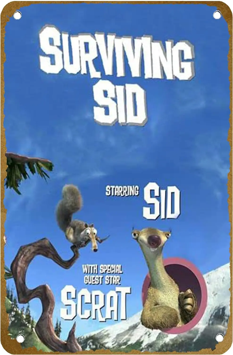 Ice Age: Surviving Sid (2008) Poster Vintage Metal Tin sign Logo Family Club Bar Cafe Bedroom Art Wall Decoration Gift 8x12 inch