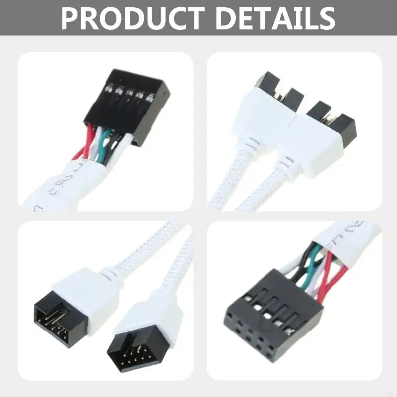 62KA USB 2.0 da 9 pin a doppio cavo schermato a 9 pin per stabilità del segnale migliorata e protezioni per scheda principale