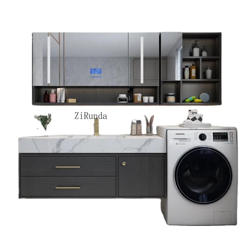 Waterproof washing machine cabinet, laundry sink cabinet, cabinet with washing machine, bathroom furniture