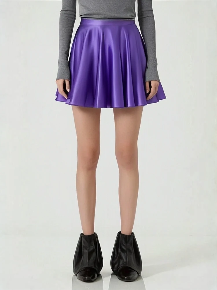 

Глянцевая шелковистая юбка для орг, гимнастическая юбка для балета и танцев, юбка для занятий йогой, женская повседневная юбка для фитнеса с высокой талией