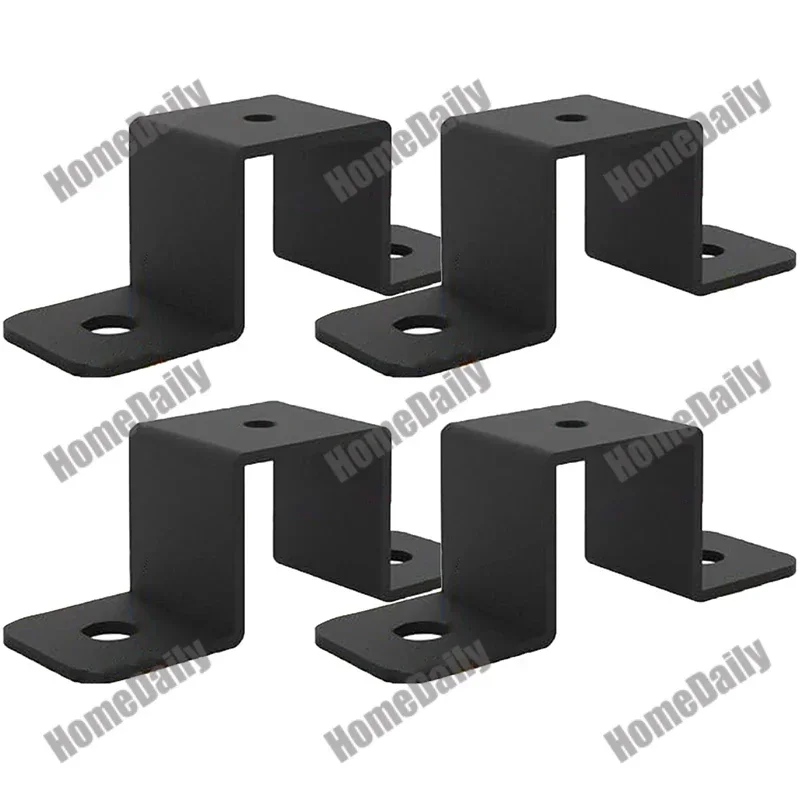 2/4pc Carbon Steel Square Pipe Clamp U Shaped Connector Bracket For Water Pipes Balcony Railing Stairs Railing Garden Fence Part