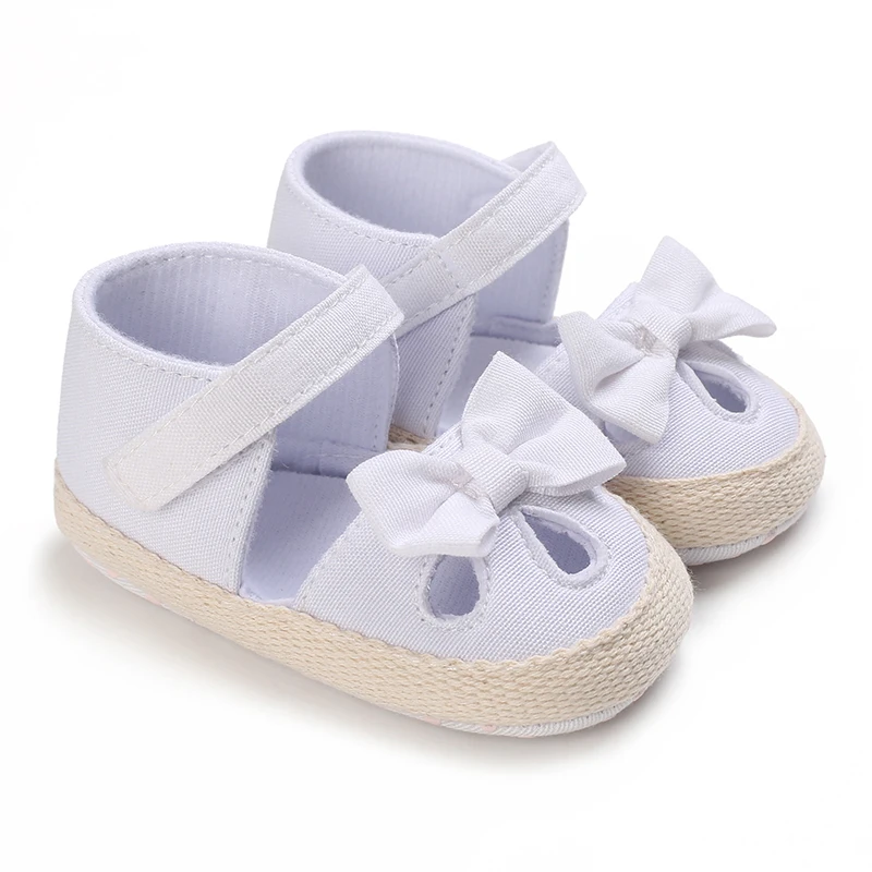 Estate neonato bambino scarpe bambino ragazzo ragazza culla scarpe principessa fiore fiocco bambino cotone suola primo camminatore Sneaker 0-18 mesi