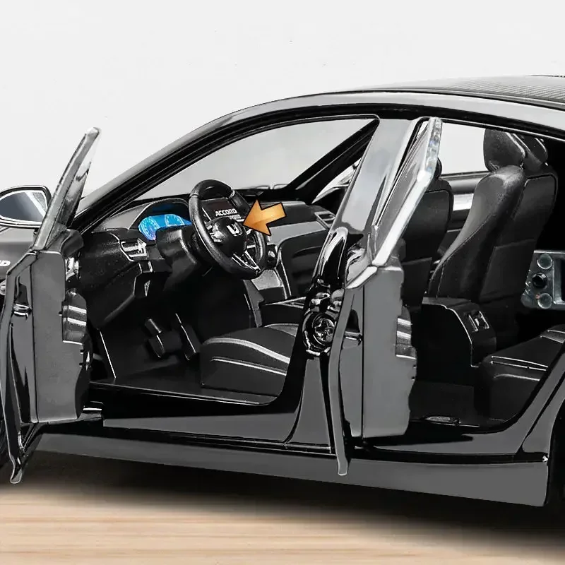 1:24 HONDA Accord Legering Model Auto Diecasts & Toy Vehicles Metalen Auto Model Hoge Simulatie Geluid en Licht Kid ornament geschenken