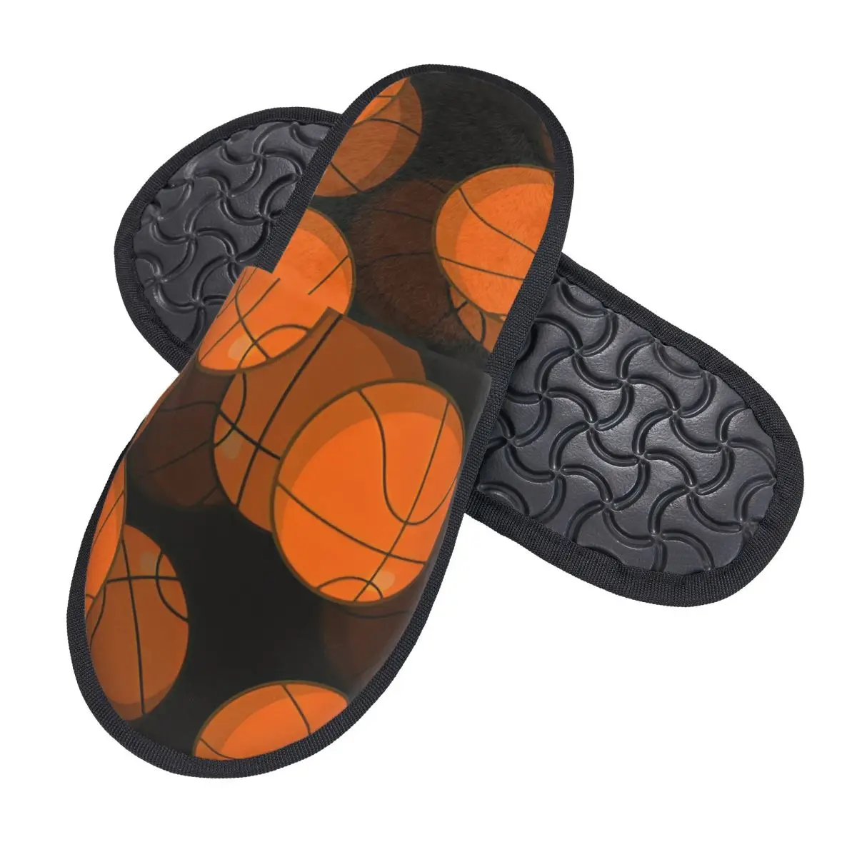 شبشب شتوي للنساء والرجال، شباشب دافئة منفوشة، تصميم كرة السلة، أحذية شباشب منزلية