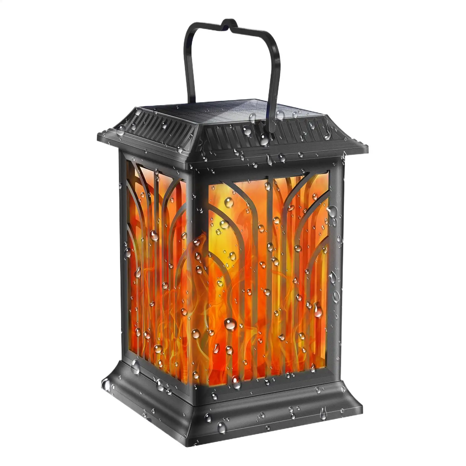 1PC Solar Lanterns Outdoor Waterproof Flickering Flame Solar Lantern LED Hanging Lanterns Decorative Lights For Garden Decor