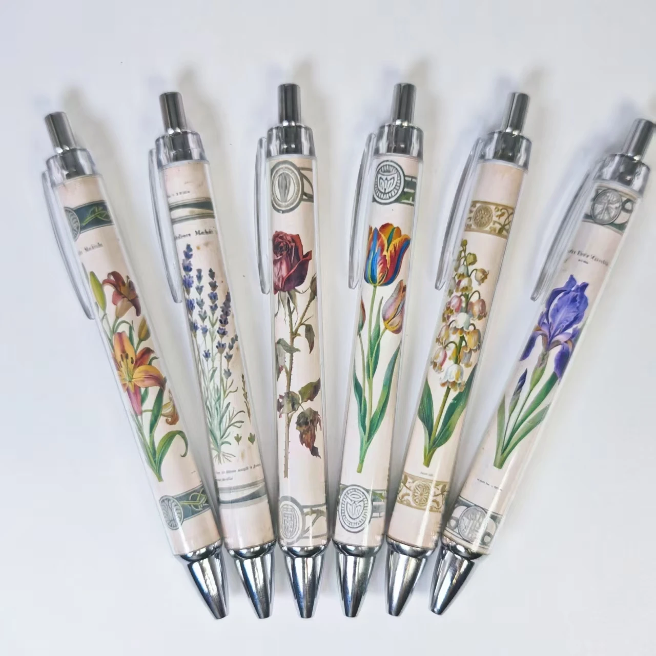 

6 шт./15 шт. тематическая ручка с цветочным конвертом, шариковая ручка с цветочным рисунком, канцелярские принадлежности для ежедневного офиса и обучения, подарочная ручка
