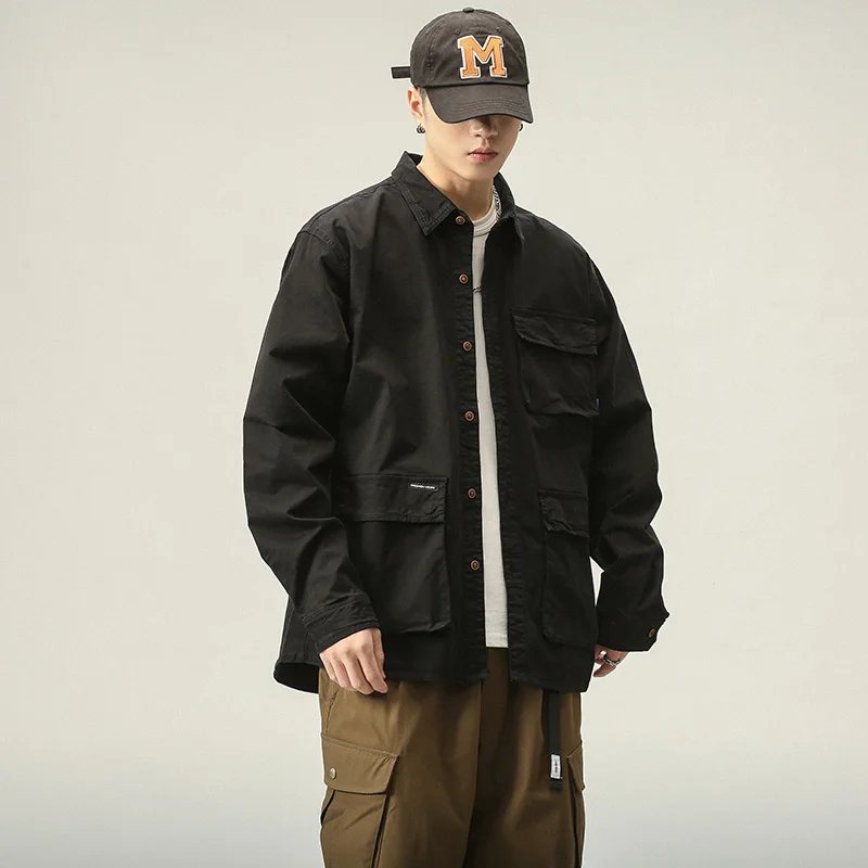 قميص فضفاض، معطف بتصميم جديد للربيع والخريف، قميص شبابي متعدد الاستخدامات وعصري عالي الجودة، ملابس رجالية #3