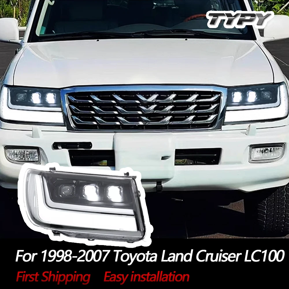 Car Light For Toyota Land Cruiser LC100 1998-2007 Headlight LED Projetor head Lamp Daytime Running Light Automotive Accessories