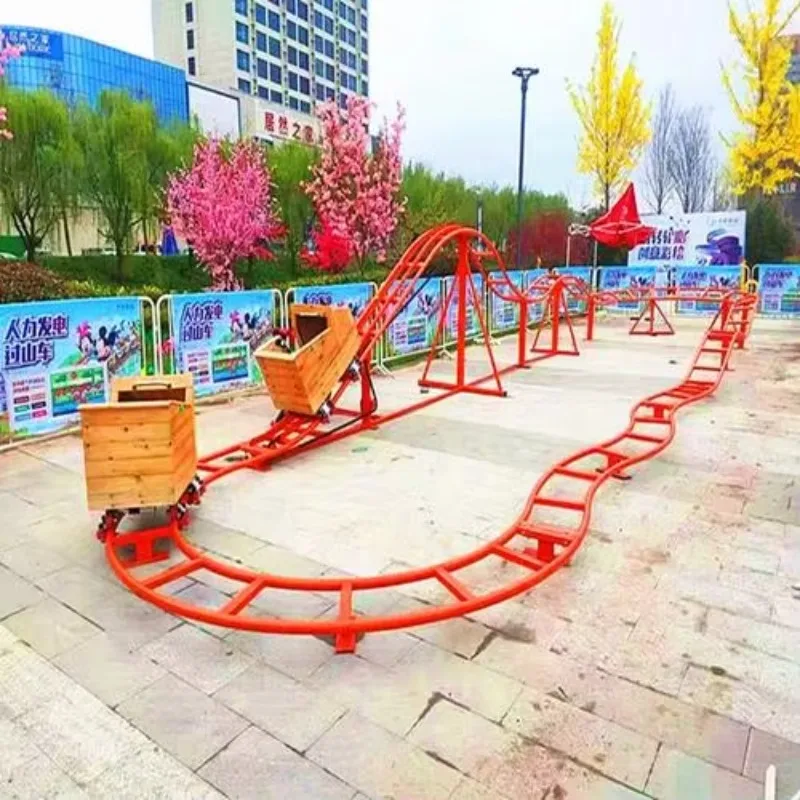 قاعدة أسطوانية صغيرة غير مدعومة للاستخدام الخارجي للأطفال مدعومة من معدات الملاهي ذات محرك القطار البشري #2