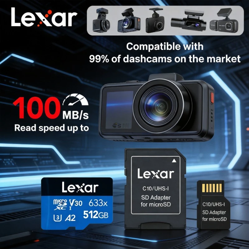 Original Lexar Class 10 A1 Memory Card 256GB 128GB 64GB SDXC V30 U3 32GB SDHC V10 U1 Lexar 633x Micro SD Card Flash Microsd