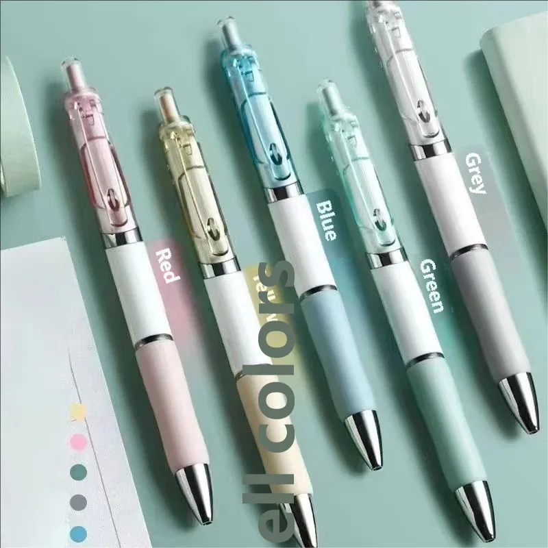 

5 шт./компл. желейный корпус, шариковая ручка для экзамена, выдвижная гелевая ручка для студенческого экзамена, 0,5 мм, черная ручка, высокая эстетика, гладкое письмо