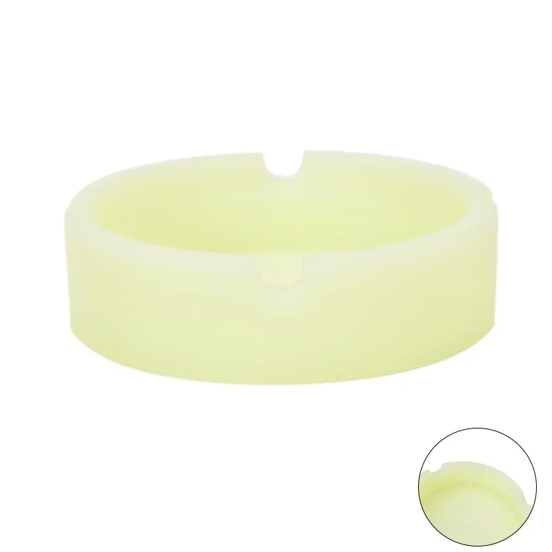 High Heat Resistant Glowing/Colourful Silicone Ashtray Light Round Ashtray Fluorescent Ashtray