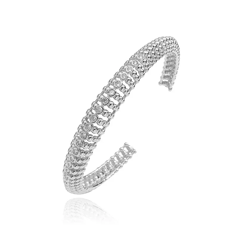 Bracelet Women\'s 18k Gold Plated Crystal Zircon Hollow Irregular Fashion Jewelry Couple Gift